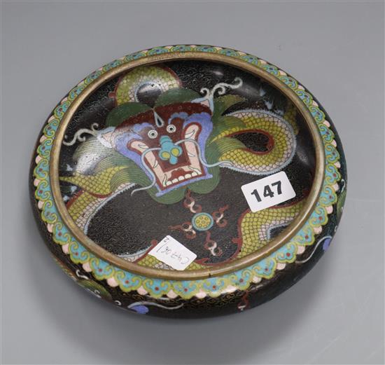 An early 20th century Chinese cloisonne enamel dragon bowl diameter 20cm